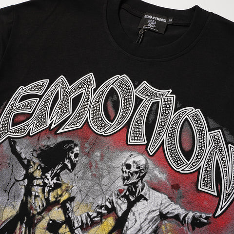 MIXED EMOTIO Emotion Skeleton Couple Dancing Black Short Sleeve T‑Shirt