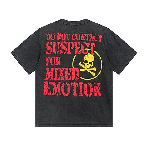 MIXED EMOTIO Alien Spaceship Washed Graphic Short Sleeve T‑Shirt