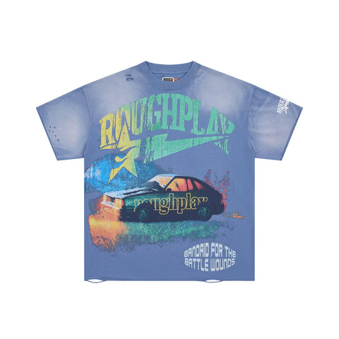 RoughPlay Vintage Car Graphic Distressed Washed Tee