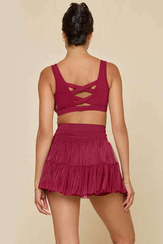 Pirouette Skort - Crimson