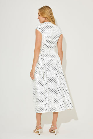Cap Sleeve Gathered Midi Dress