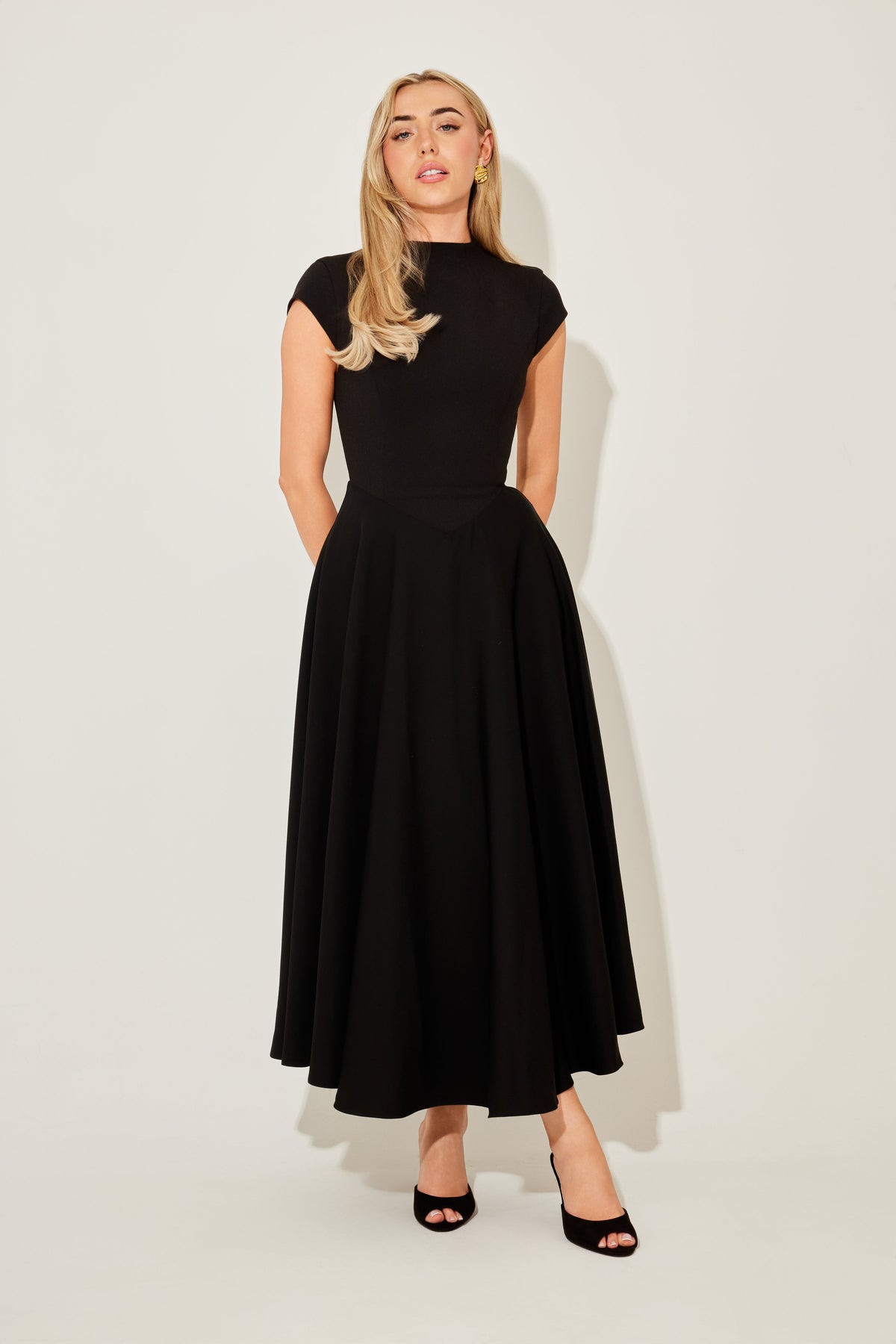 Cap Sleeve Midi Dress