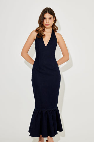 Peplum Hem Midi Dress