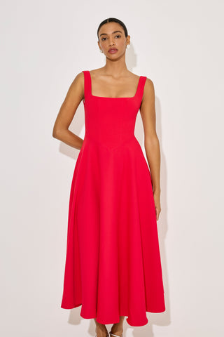 Square Neck Midi Dress