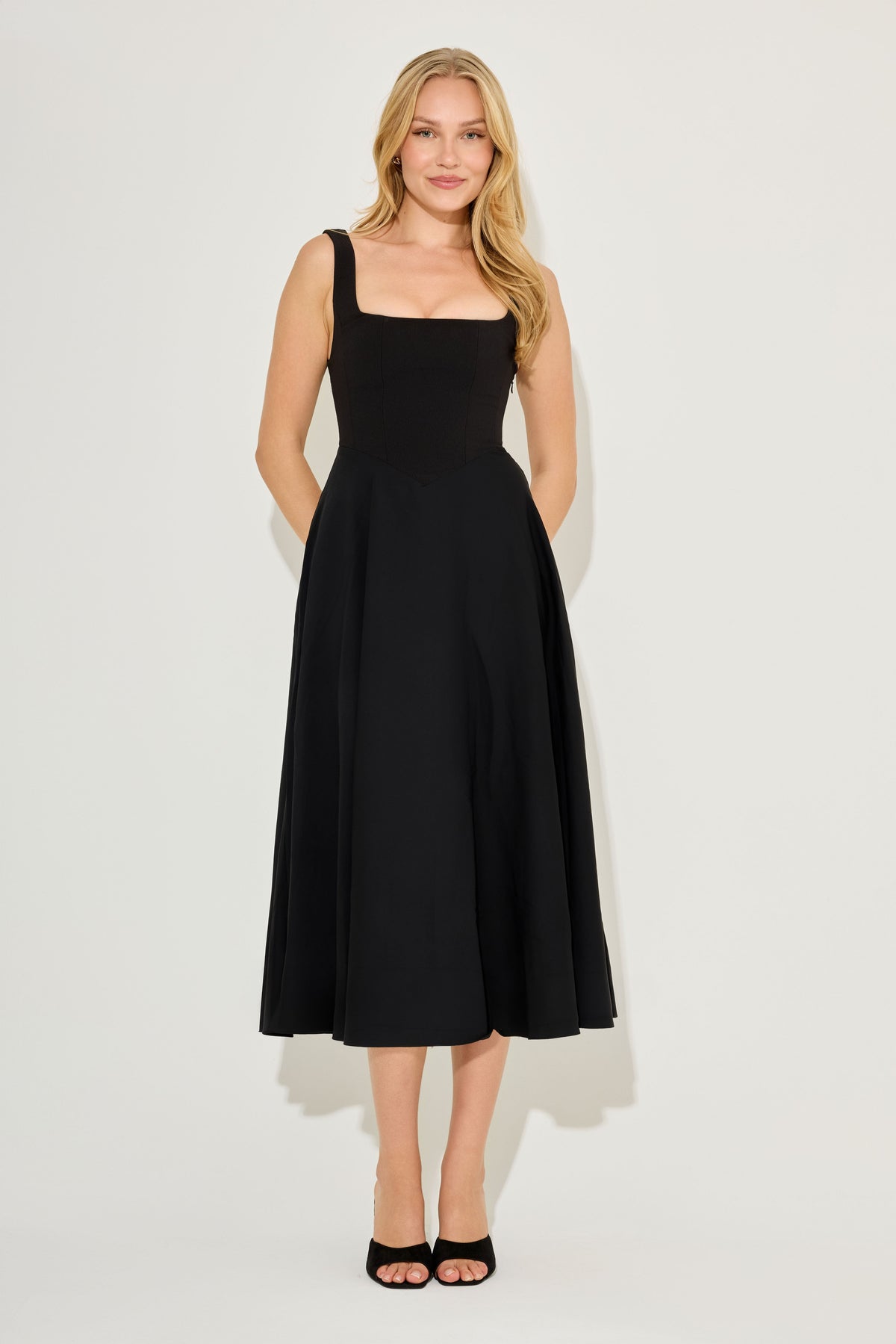 Square Neck Midi Dress