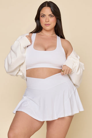 Crisscross Hourglass® Twirl Skort - White