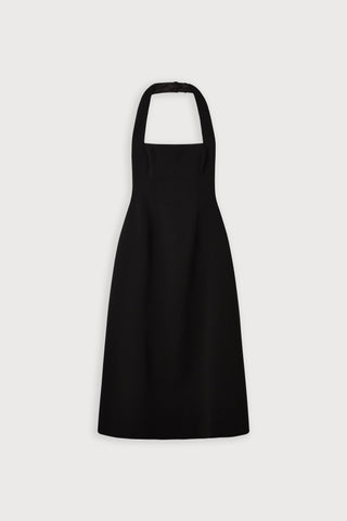 Cotton Mix Halter Midi Dress