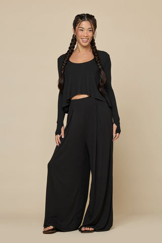 Go with the Flow Wide Leg Pant - Black