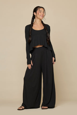 Go with the Flow Wide Leg Pant - Black