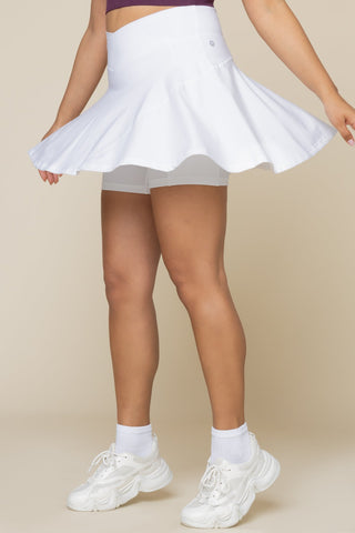 Crisscross Hourglass® Twirl Skort (Longer) - White