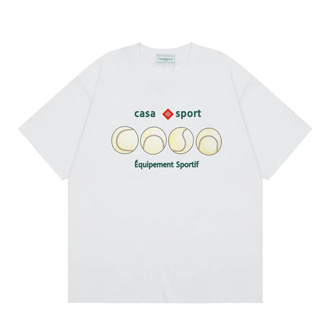 Casablanca Sport Tennis Ball Row T-Shirt - White