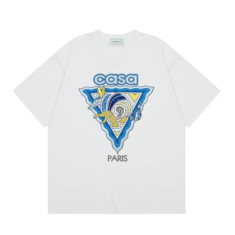 Casablanca Paris Wave & Crocodile Graphic T-Shirt - White