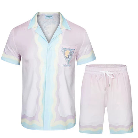Casablanca Pastel Watercolor Wave Set - Pastel Multi / White