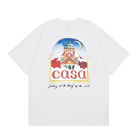 Casablanca Arch Architectural Back Graphic T-Shirt - White