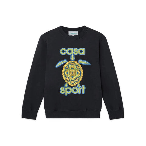 Casablanca Casa Sport Sea Turtle Graphic Sweatshirt - Black