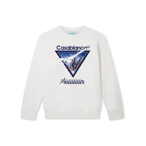 Casablanca Aviator Jet Triangle Sweatshirt - White