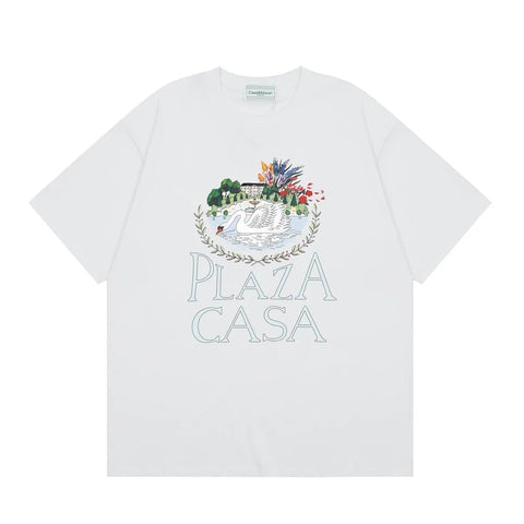 Casablanca Plaza Casa Floral Fountain T-Shirt - White