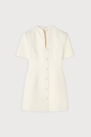 Cotton Mix Button Mini Dress