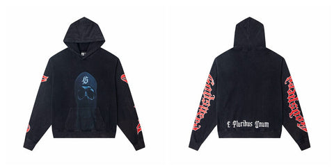 Vintage "Godspeed" Masked Skull Oversized Hoodie