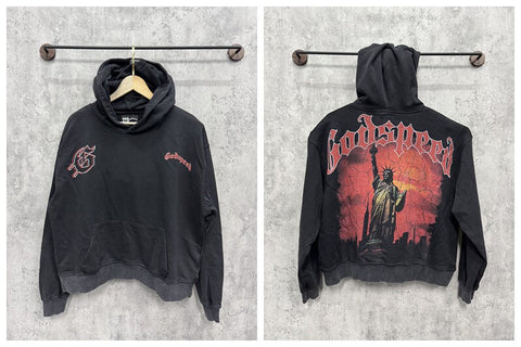 Vintage "Godspeed" Statue of Liberty Oversized Hoodie