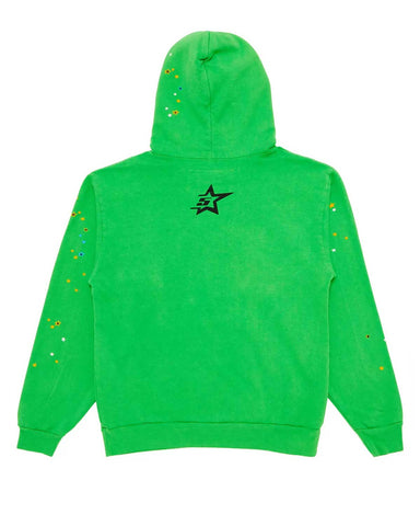 Sp5der P*nk Hoodie V2 Rhinestone Slime Green