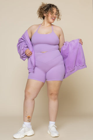 Crisscross Hourglass® Midi Short with Pockets - Mystic Purple