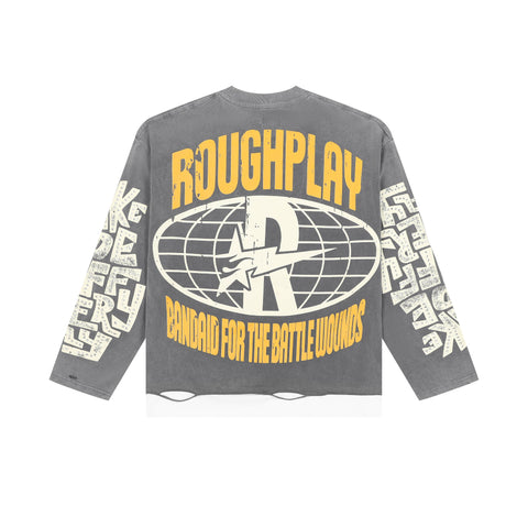 RoughPlay Skeleton Eyeball Graphic Distressed Long Sleeve Tee
