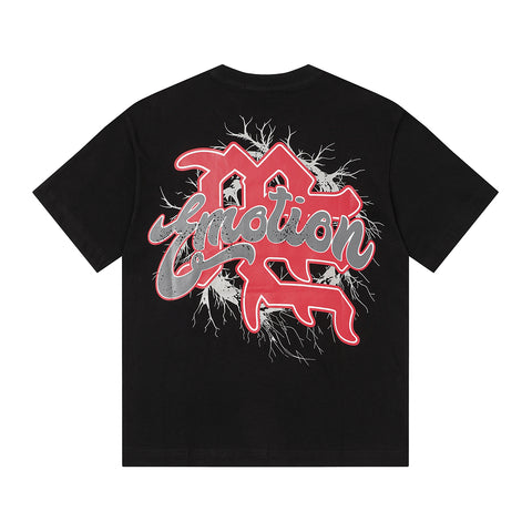 MIXED EMOTIO Life Emotion Cherub Riding Horse Black Short Sleeve T‑Shirt