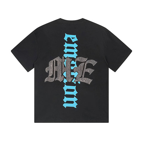 MIXED EMOTIO Cupid Angel Black Vintage Graphic Short Sleeve T‑Shirt