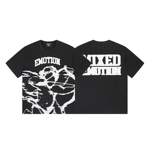 MIXED EMOTIO Emotion Skeleton Graphic Short Sleeve T‑Shirt