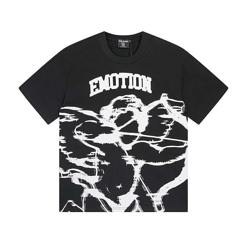 MIXED EMOTIO Emotion Skeleton Graphic Short Sleeve T‑Shirt