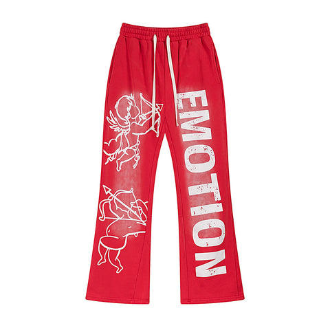 MIXED EMOTIO Cupid Cherub Vintage Wash Flare Sweatpants