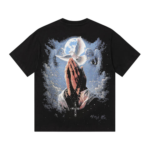 MIXED EMOTIO Life Emotion Camel Rider Angel Black Short Sleeve T‑Shirt