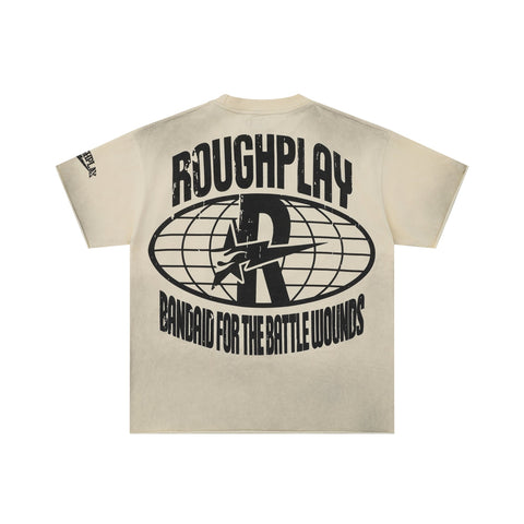RoughPlay Stay Young Wild And Free Skull Portrait Graphic Distressed Short‑Sleeve Tee Vintage Streetwear T‑Shirt