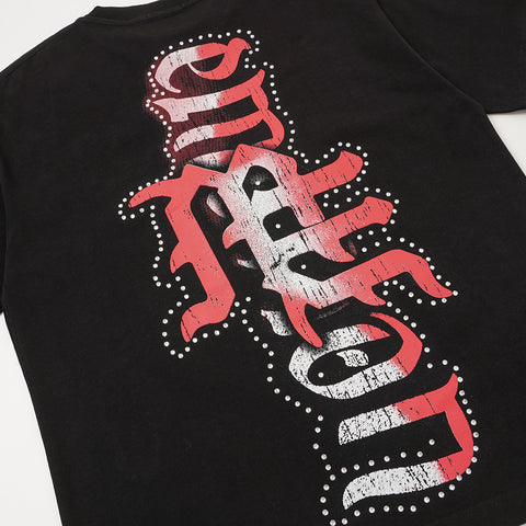 MIXED EMOTIO Mixed Emotion Cupid Angel Black Short Sleeve T‑Shirt