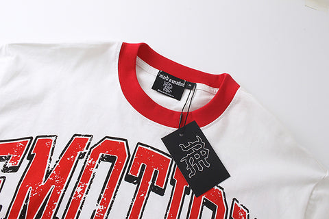 MIXED EMOTIO Astronaut Surf Ringer Graphic Short Sleeve T‑Shirt