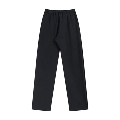 MIXED EMOTIO Wood Grain Vertical Print Straight‑Leg Sweatpants