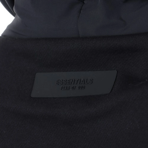 Fear Of God Essentials Core Collection Nylon Fleece Black Hoodie (SS24)